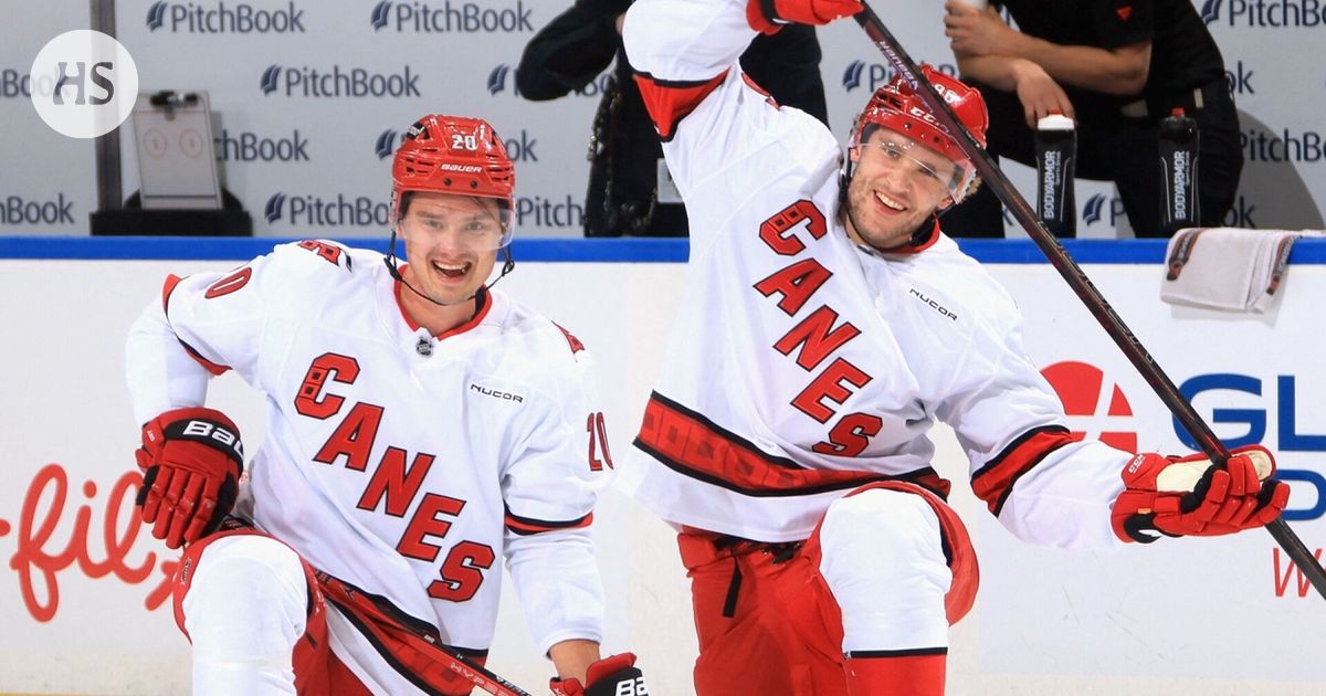 Jackson Blake wonders the activities of Sebastian Aho and Mikko Rantanen on the exchange bench