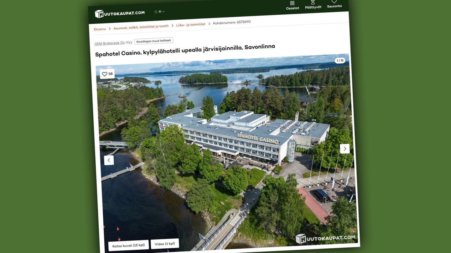 Kylpylähotellia huutokaupataan Savonlinnassa – tämä on korkein tarjous