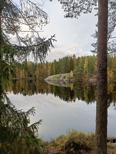 Alinenjärvi lauantaina 28. syyskuuta 2024 oli peilityyni.