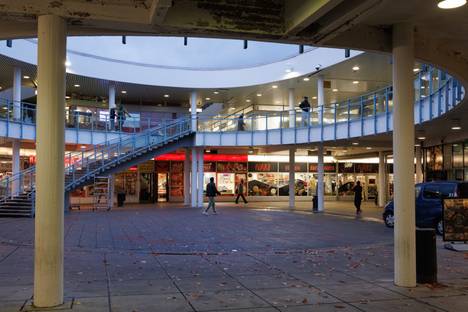 The Puhos shopping center has two floors and a small market square in the middle.