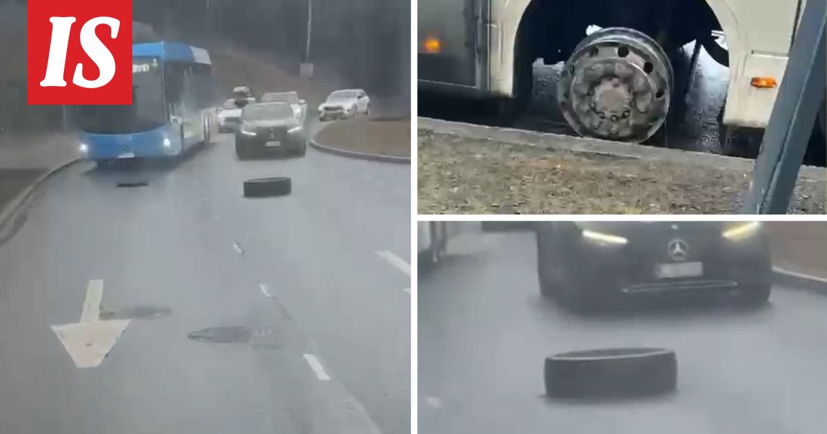 Hurja näky Laajasalossa – bussin rengas irtosi yllättäen