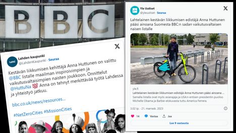 Lahtelainen Anna Huttunen nousi BBC:n inspiroivien ja vaikutusvaltaisten naisten listalle.