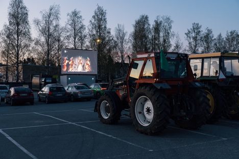 There was a auditorium in the Vöyr S-Market yard where the Eurovision final broadcast could be followed from his own car or even a tractor.