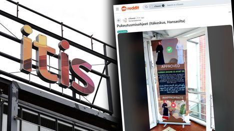 Taulussa on ote Koraanista ja siinä kehotetaan englanniksi ja arabiaksi naisia peittämään vartalonsa.