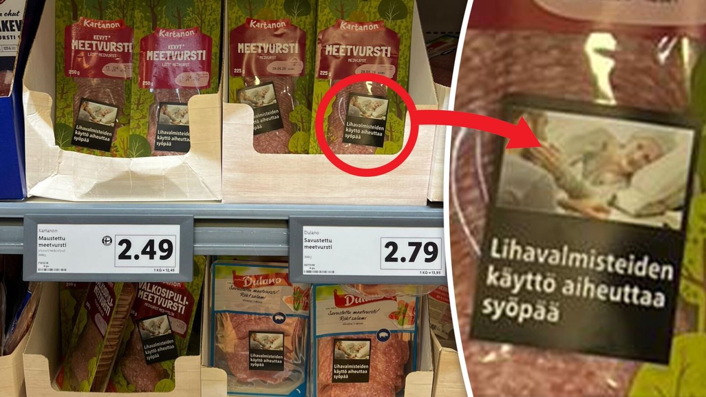 Kauppojen lihapaketteihin ilmestyi pysäyttävä kuva