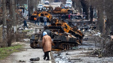 Venäläisjoukot jättivät jälkeensä tuhon, kun he vetäytyivät Butšasta keväällä 2022.