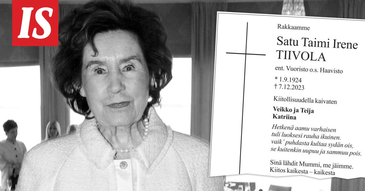 Satu Tiivolan Kuolinilmoitus Julkaistiin Uusimaa lehdess Mukana satu-tiivolan-kuolinilmoitus-julkaistiin-uusimaa-lehdess-mukana