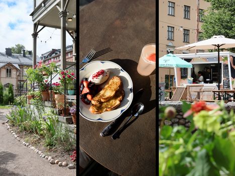 Kaivopuiston Elmin terassi on kukkaloistossaan idyllinen, Tervasaaressa voi herkutella nostalgisella jälkiruoalla ja Karhupuistosta löytyy viihtyisä kesäkeidas. 