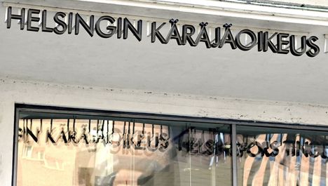  Helsingin käräjäoikeuden kyltti Ruoholahdessa.