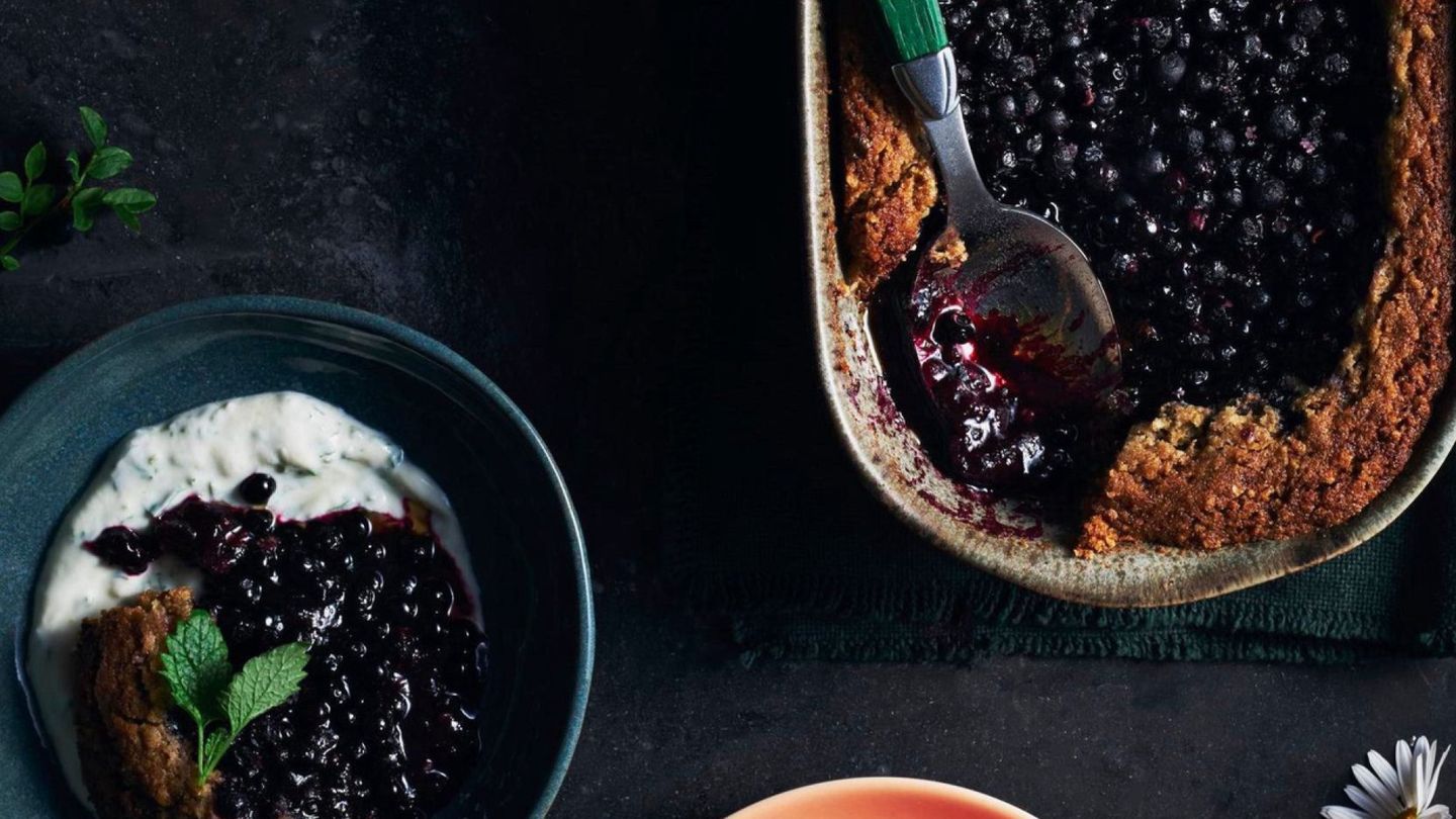 Rustic Blueberry Crumble with Lemon Yogurt Recipe