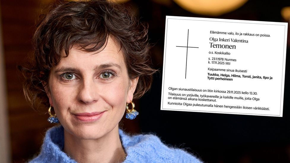 Olga Temosen kuolinilmoitus julkaistiin HS:ssä - Ilta-Sanomat