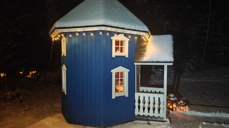 Pakkasilla tässä muumitalossa ei nukuta talviunta, vaan nautitaan lempeistä löylyistä.