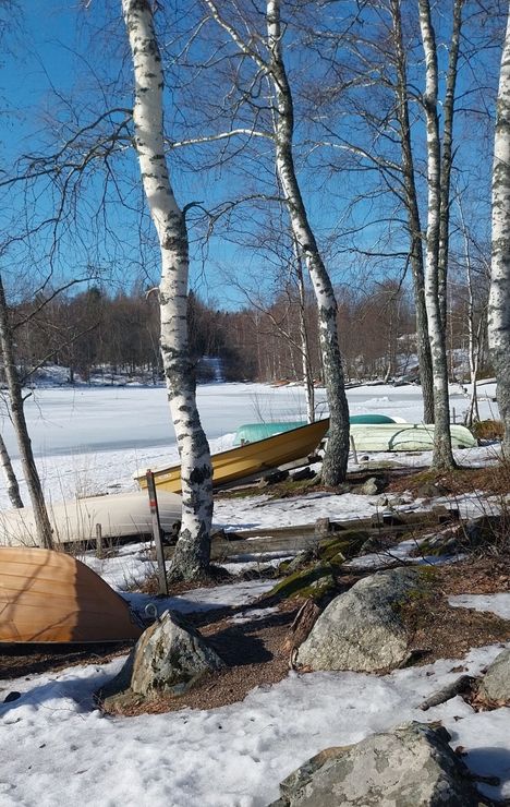 Maaliskuu maata näyttää. Marketta Sorsa kuvasi tutun sanonnan Pyhäjärven rannassa.