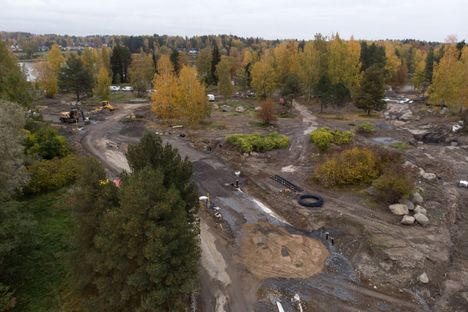 Tässä kuvassa  tehdään vesi- ja viemäritöitä syksyllä 2021.