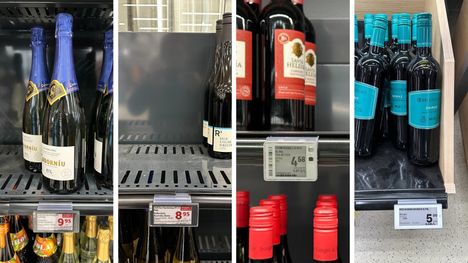 Pirkkalan Citymarketissa, Pirkkalan Prismassa ja Kalevan Prismassa oli vappuaattona ja vapunpäivänä esillä aleviinejä ja -kuohuviinejä.