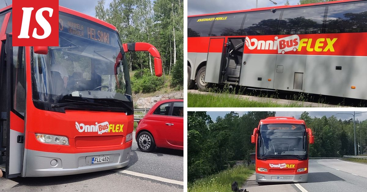 Onnibussista räjähti ilmapussi satasen vauhdissa Turun moottoritiellä - Ilta-Sanomat