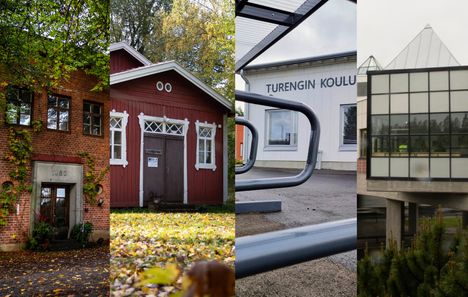 Mukaan on valittu rakennuksia eri vuosikymmeniltä.