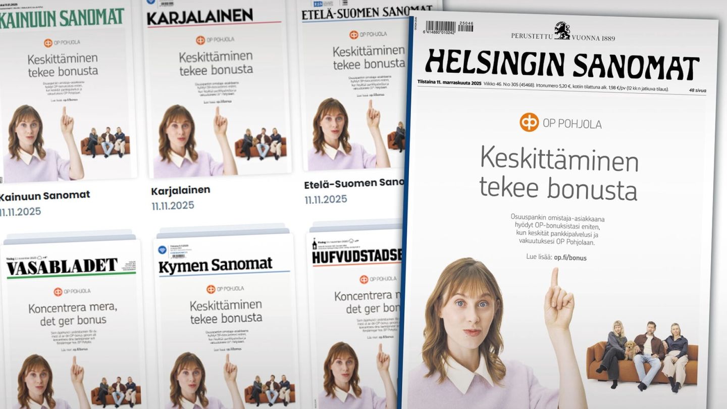 Hämmentävä näky: yli 30 suomalaislehden kansi näytti tiistaina aivan samalta
