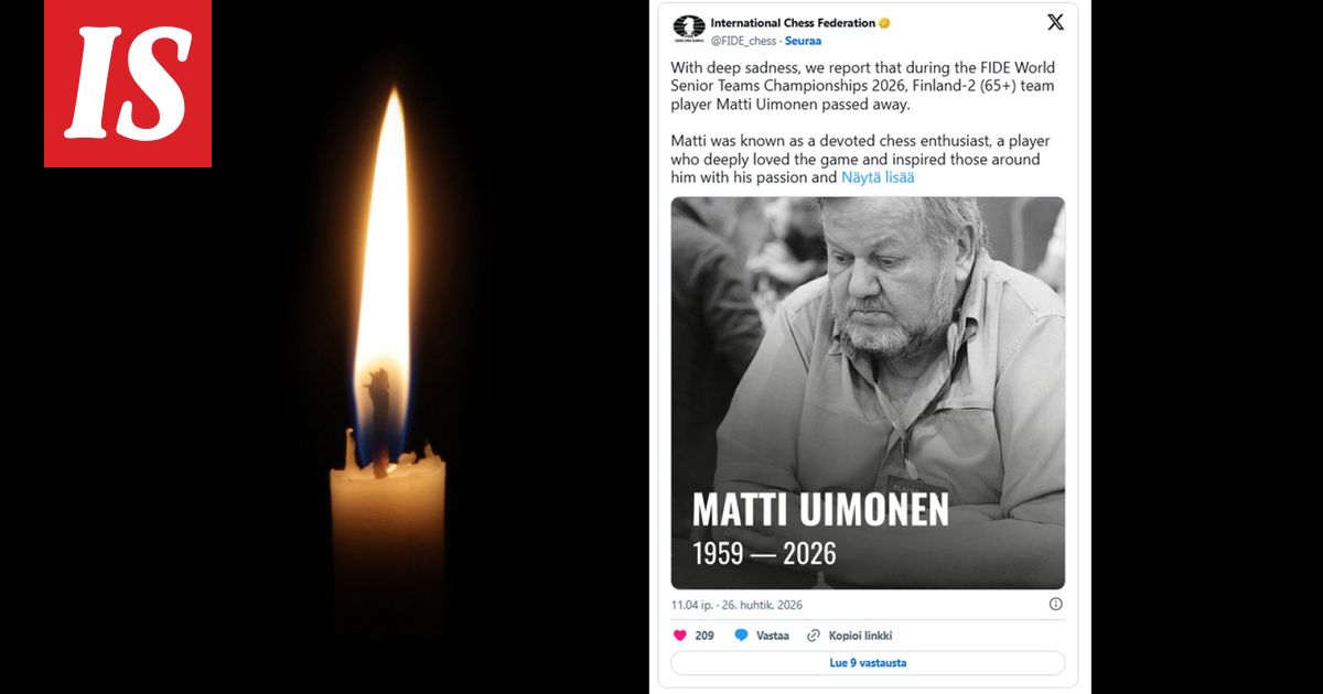 Suomalaispelaaja kuollut shakin MM-kisoissa