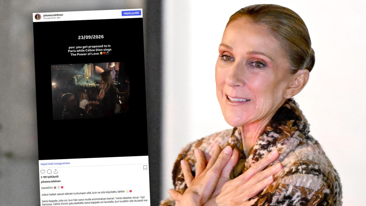 Johanna Tähtistä kosittiin Céline Dionin konsertissa – pian tilanteesta kuvattu video sai yllättävän reaktion