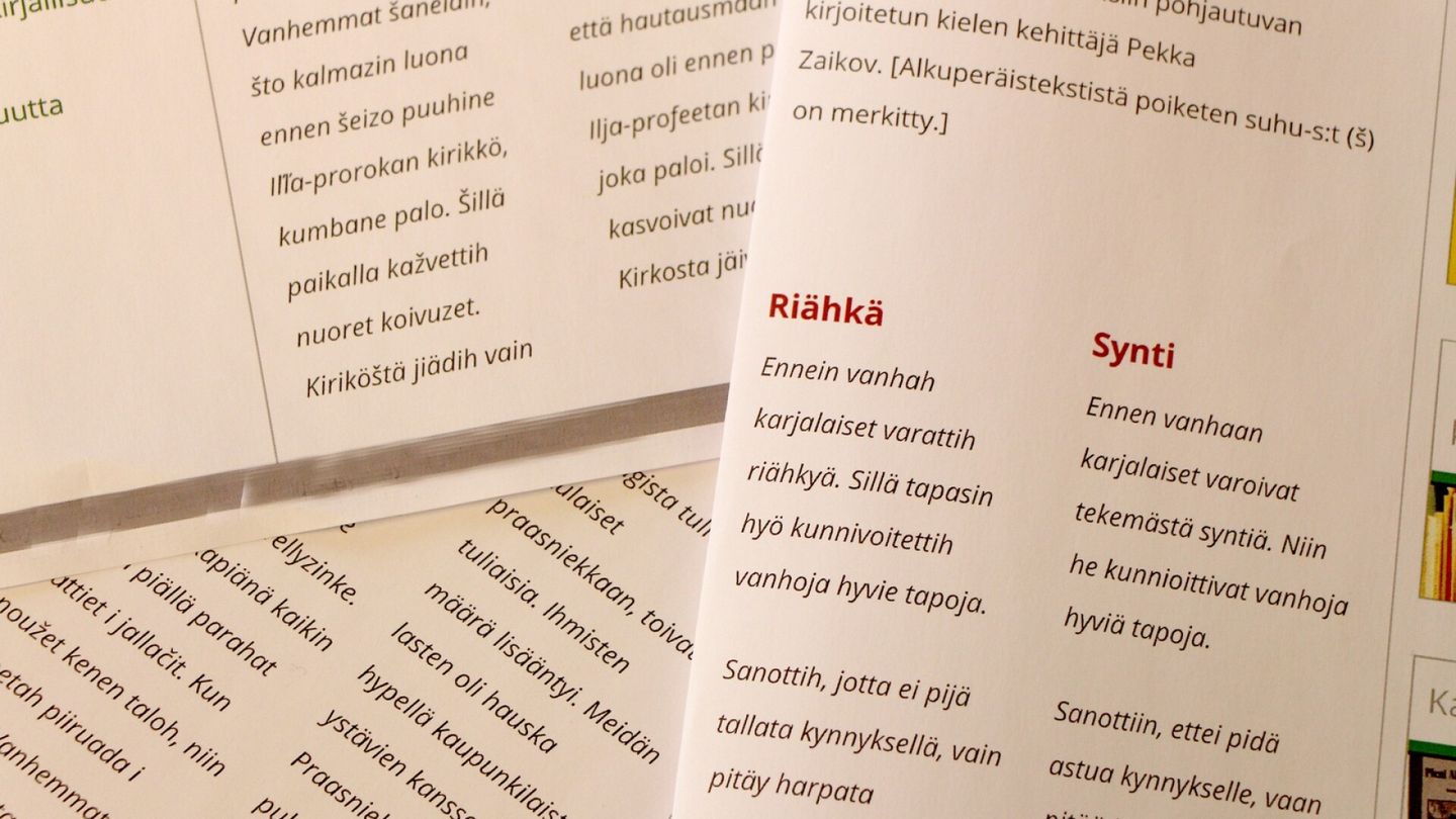 The ministry presents its own law to Karelian language