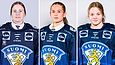 Nokialla kiekko-oppinsa saaneet hyökkääjät Petra Nieminen ja Sanni Vanhanen sekä maalivahti Emilia Kyrkkö saalistavat muiden Naisleijonien kanssa MM-mitalia Tšekin Ceske Budejovicessa.