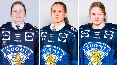 Nokialla kiekko-oppinsa saaneet hyökkääjät Petra Nieminen ja Sanni Vanhanen sekä maalivahti Emilia Kyrkkö saalistavat muiden Naisleijonien kanssa MM-mitalia Tšekin Ceske Budejovicessa.
