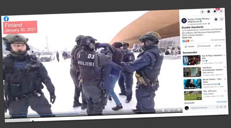 Kuvakaappaus videosta Venäjän ulkoministeriön Facebook-sivulta.