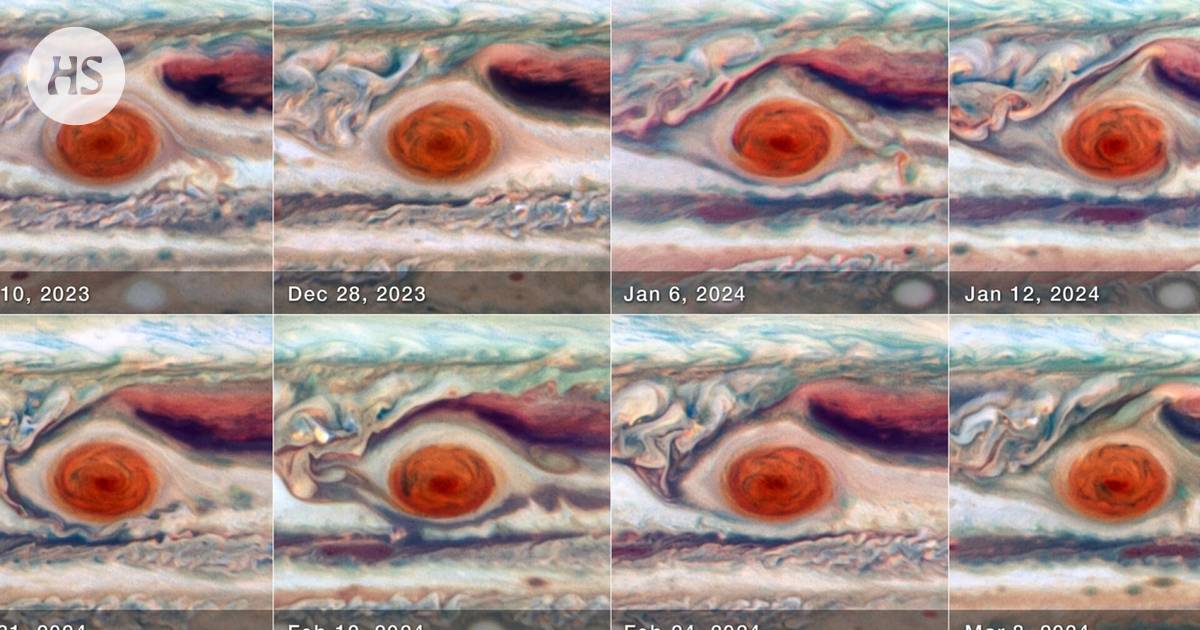 Monitoring by the space telescope Hubble proved: The Great Red Spot changes its shape a little all the time