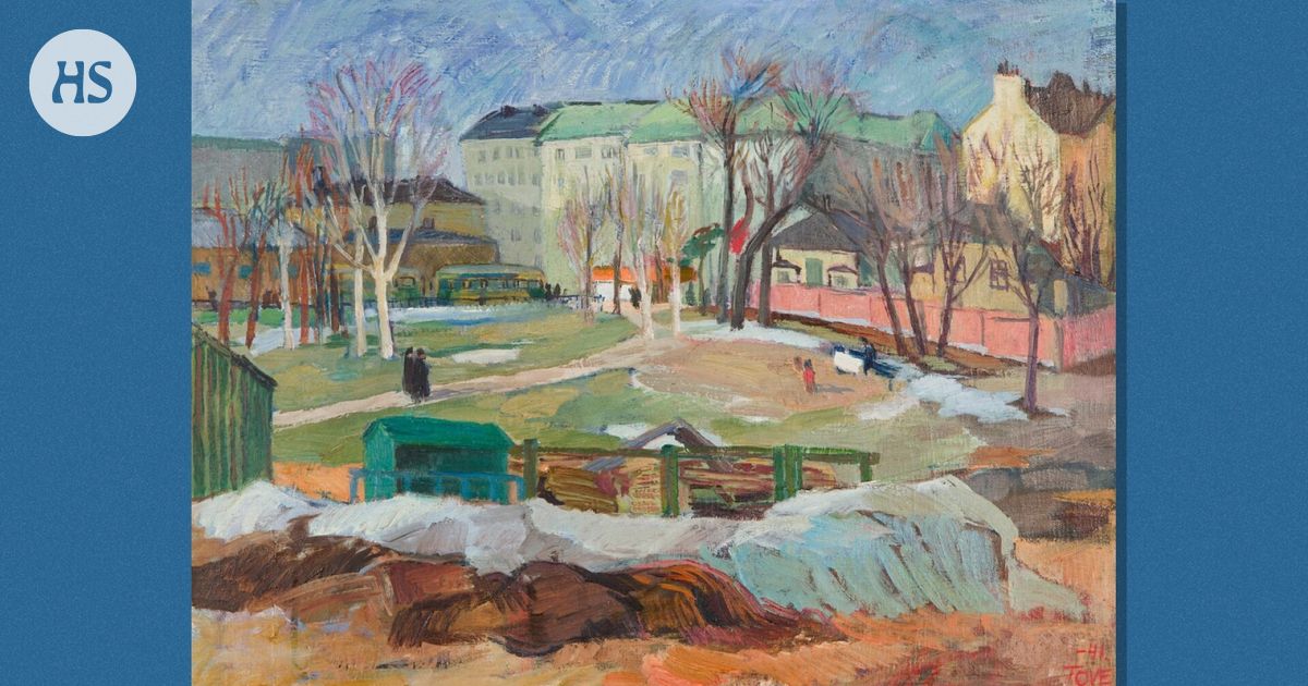 A previously unknown painting by Tove Jansson called A View of Töölönlahti is being sold at the Bukowskis auction in Helsinki