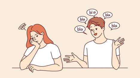 Kumppanin liika puheliaisuus voi aiheuttaa jollekin äkkinäisen inhon värähdyksen.