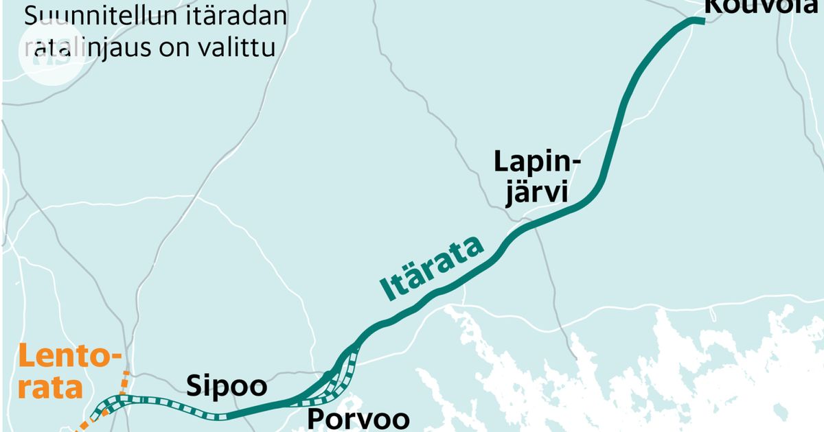 Junalla Puolessa Tunnissa Porvooseen It radan Linjaus Valittu HS fi junalla-puolessa-tunnissa-porvooseen-it-radan-linjaus-valittu-hs-fi