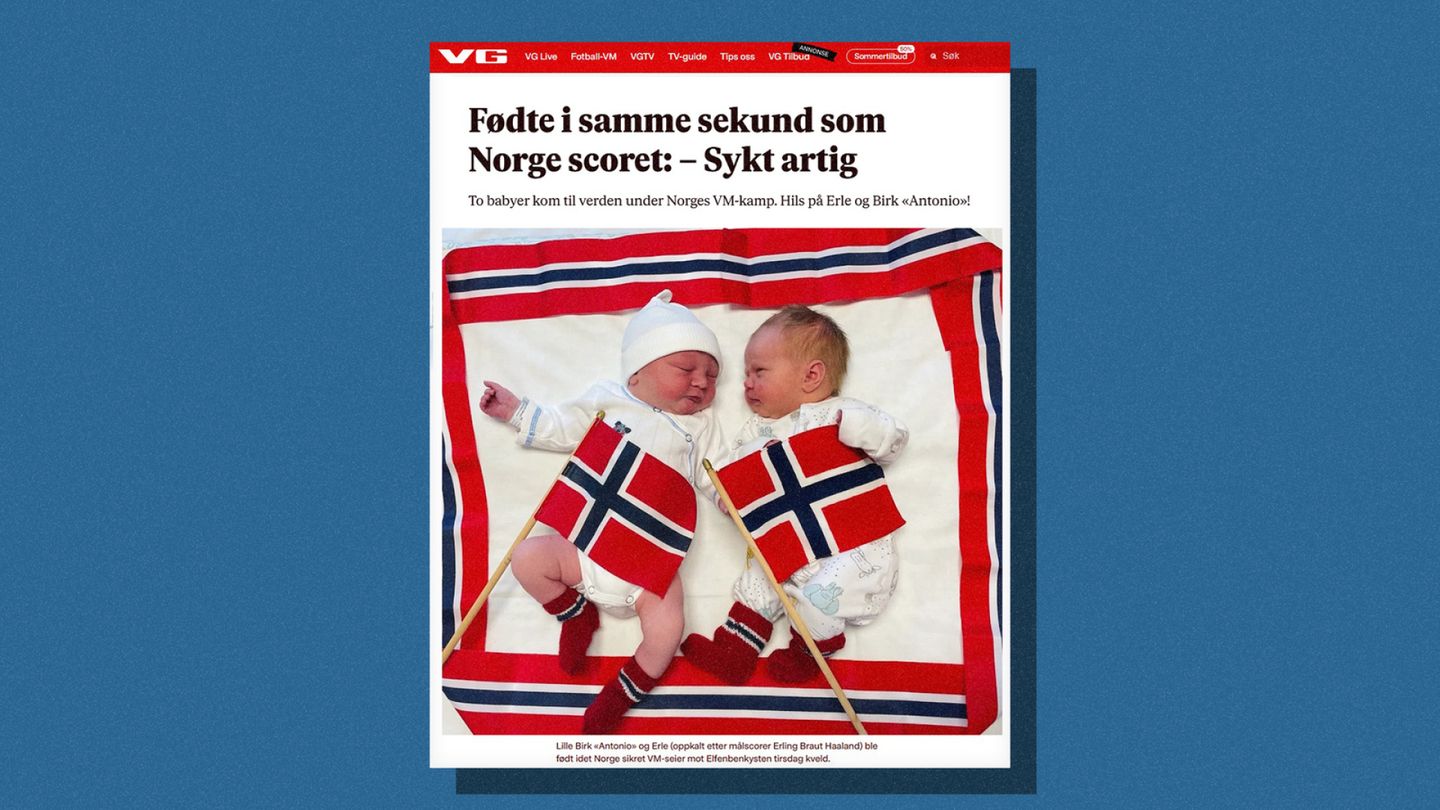 Two babies born in Norway during national team's match-winning goals
