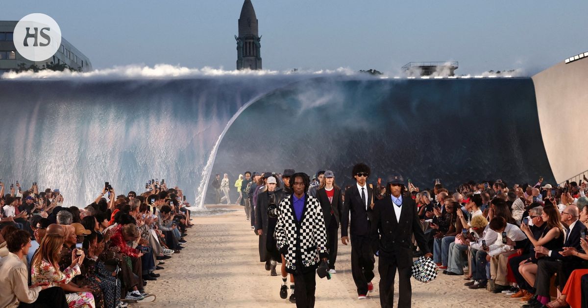 The giant waterfall built by Louis Vuitton angered Parisians who were sweltering in the scorching heat