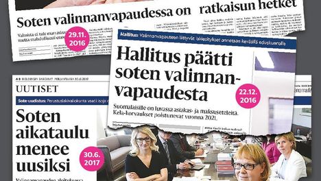 Hallitus on jo pitkään paininut sote-uudistuksen kanssa.