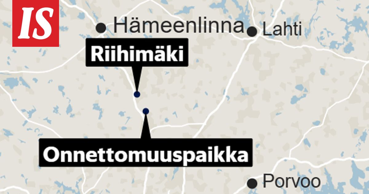 Kaksi loukkaantui vakavasti liikenne­onnettomuudessa Riihimäellä