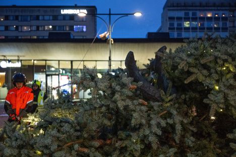 Katso Kuvat Porin Torin Joulukuusi Kaatui Toriparlamentin P lle Katso Kuvat Porin Torin Joulukuusi Kaatui Toriparlamentin P lle