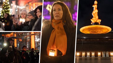 Suzanne Innes-Stubb osallistui hiljaiseen kynttiläkulkueeseen. 